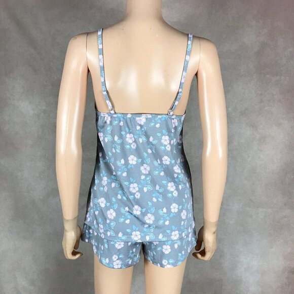 Nanette Lepore Gray Floral 2-Piece Pajama Set Shorts & Tank SMALL - Picture 2 of 7